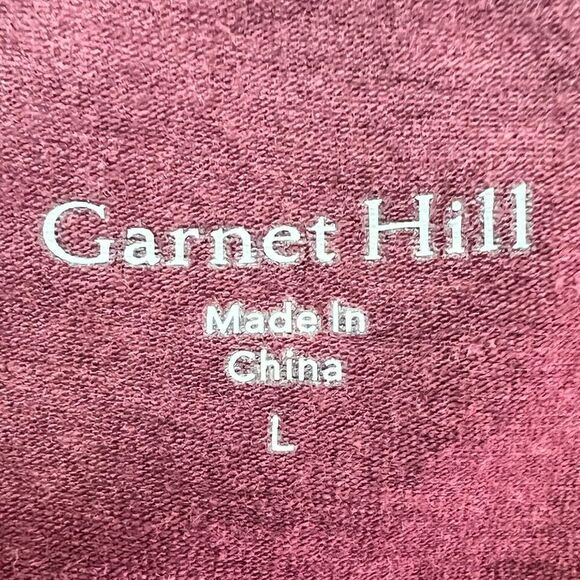 GARNET HILL Organic Cotton Jersey Knit Dress in Burgundy Women's Large - Picture 7 of 8